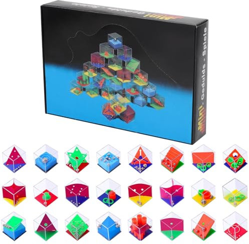 Set De 24 Mini Juegos De Rompecabezas para NiñOs, 4x4cm Mini Cubos Rompecabezas, Interesante Mini Juego De Rompecabezas, Juego De Paciencia, Cubos De Laberinto De Rompecabezas 3D Rellenos De Fiesta