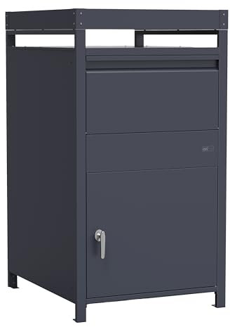 AXI Louis Boîte à Colis en métal Anthracite avec jardinière - 68 x 80 x 124 cm | Boîte aux Lettres pour Colis avec clé | Boite aux Lettre Colis