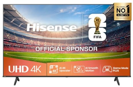 Hisense Smart TV 75 Pouces 75A6Q 4K UHD, Dolby Vision, HDR, VIDAA avec Youtube, Netflix, Disney+, Canal + (modèle 2025)