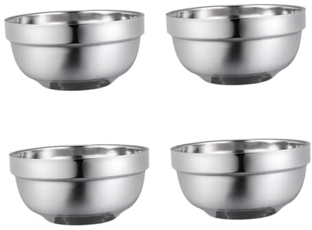 LABRIMP 4piezas Cuenco De Platino Anti-escaldaduras De Aislamiento Térmico Anticalor Para Sopa Infantil Vajilla Familiar y Cuencos De Arroz
