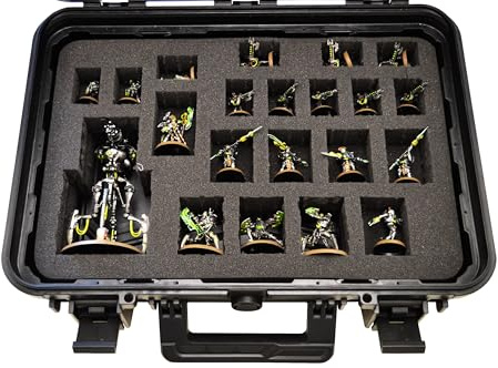 Solent Plastics Portable Miniatures Storage Carry Case with 2 x Sheets of Customisable Foam Inserts - L 465 x W 335 x H 145 mm - Perfect for Warhammer 40k, Age of Sigmar, Horus Heresy etc.