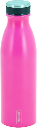 Tandem Botella Térmica 500ml, FLUOR PINK Acero Inoxidable, Doble Pared, Sin BPA, Antigoteo, Mantiene Frío 24h, Calor 12h
