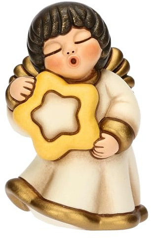 THUN - Angelo custode Protezione- cernamica - Collezione Angeli - 4,9 x 4,9 x 7,6 cm