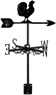 Girouette en forme de coq en acier inoxydable en forme de poule - Décoration de jardin - Outil de mesure facile à utiliser