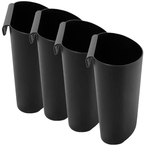 IDEANATEGRATE Set di 4 Cestini Portaoggetti da Appendere in Plastica Nera, Resistenti e Riutilizzabili, per Carrello del Salone la Cucina