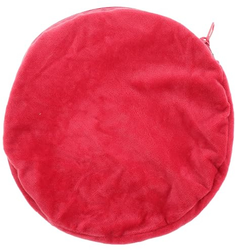 Veemoon Funda de Franela Roja Gran Tamaño para Bolsa de Agua Caliente, Cubierta Térmica Redonda Aislante Reutilizable para Terapia de Calor en Invierno, Accesorios para Bolsa de Calor