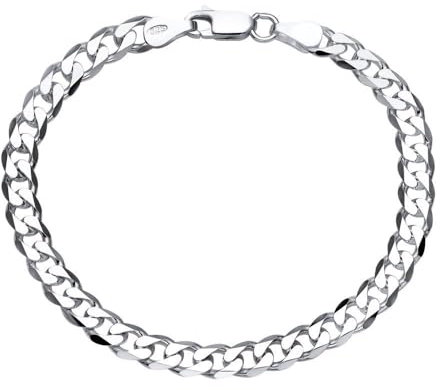 JEWLIX Panzerarmband aus 925 Silber 6mm Herrenarmband PA0060 (Länge: 21cm)