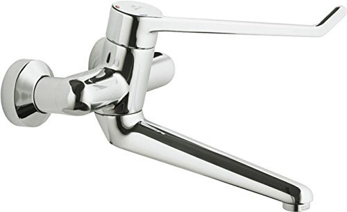 Ideal Standard B8225AA Wand-Waschtisch Sicherheitsarmatur Plus Auslauf 200mm,absperrbare S-Anschluesse Chrom