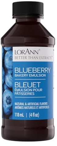 Lorann Oils Blueberry Bakery Emulsion: Realistic Blueberry Flavor, Perfect for Elevating Berry Notes in Baked Goods, Gluten-Free, Keto-Friendly, Blueberry Extract Substitute Essential for Your Kitchen