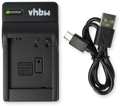 vhbw Cargador USB-C Compatible con Canon IXUS 185 | 190 cámara videocámara/batería + cable USB-C + LED