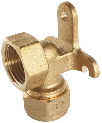 SOMATHERM FOR YOU, Raccord à compression coude applique 15/21 pour tube PER Ø16 - Installation rapide et fiable - Normé ACS - Pression max 10 bars - Température 5°C à 90°C - Jaune