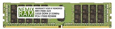 NEMIX RAM Mémoire 32 Go (1 x 32 Go) DDR4 2133 MHz PC4-17000 2Rx4 1,2 V 288 broches ECC RDIMM compatible avec serveur enregistré Samsung M392A4K40BM0-CPB