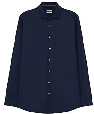 Seidensticker Homme Chemise Regular Fit Langarm Popeline dunkelBleu, 39 EU