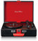 Classic Phono by Lenco TT-110 Turntable | Retro Suitcase Record Player With Bluetooth Reception and Built in Speakers | Black and Red