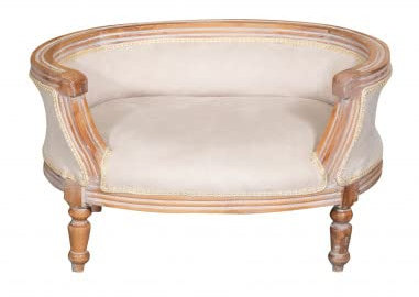Biscottini Hocker Louis XVI 74 x 53 x 41 cm | Kleiner Barocksessel aus Buche | Barockhocker | Sitzhocker mit Rückenlehne | Barockhocker
