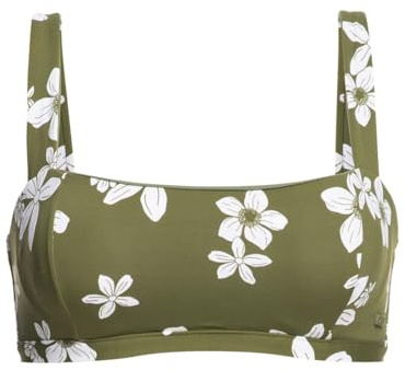 Roxy Retro - D-Cup Bikini Top for Women - Top de Bikini con Copa D - Mujer - Verde.