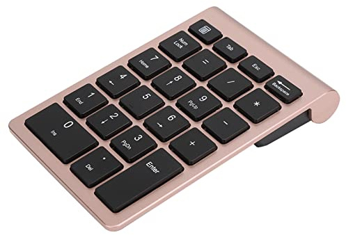 Pavé Numérique sans Fil, 22 Touches, USB Plug and Play, Durée D'utilisation de 80 Heures, Conception au Pied en Ciseaux, Compatible avecXP, Vista, 7/8/10 (Or Rose)