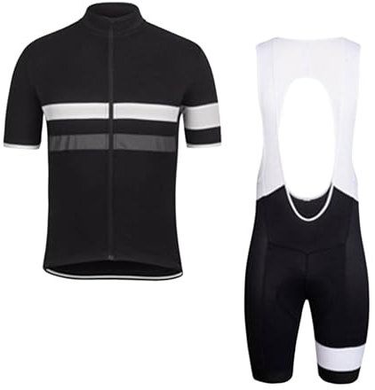 Vhersily Completo Ciclismo Uomo Estivo, Maglia Bicicletta Termico Vello Giacca e Pantaloni Salopette, da Mountain Bike/MTB,Traspirante e Assorbente dal Sudore, per Scooter, Quad, Tutte Stagioni