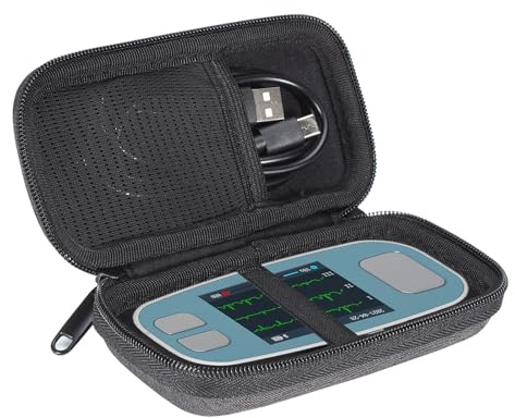 EVGRDCS Hard Carrying Case Compatible with EMAY 6L Portable ECG Monitor | Scratch and Fall Resistant, with mesh Bag (Storage Case Only)