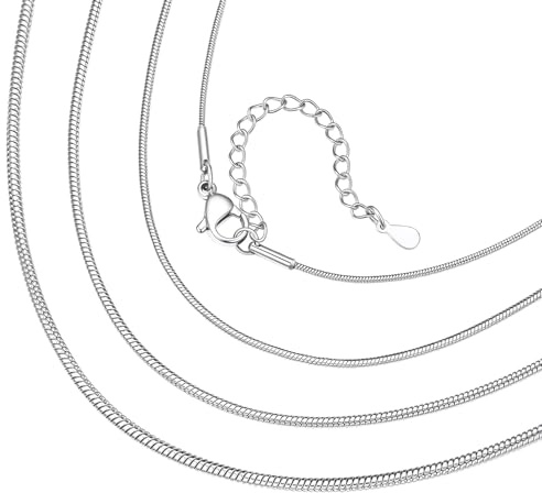 ChainsHouse Choker für Damen Hip Hop Snake Kette Schlangen Silber Halskette Damen Edelstahl Schlangenkette 1.2mm Frauen Robuste Kette 41cm Halsschmuck für Hochzeit