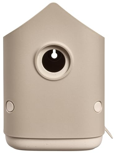 Elho Cosy Bird House 18cm - Casita para Pájaros - para Más de 11 Especies - 100% Plástico Reciclado - L17.6 x B18 x H23 cm - Mushroom Beige