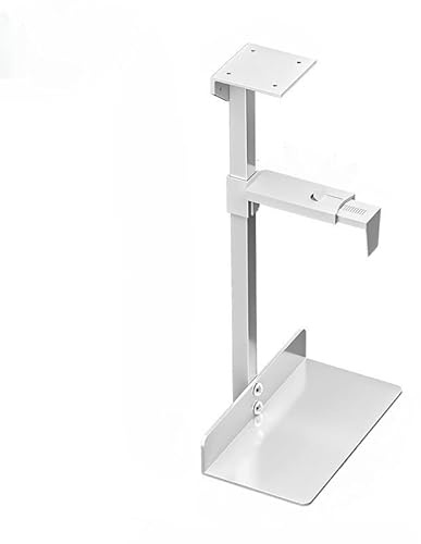 YCLiyaoEu202511 Support pour unité centrale Support de boîtier PC universel, support CPU sous le bureau et sur mur, tour réglable en acier Supports pour machines(Blanc)