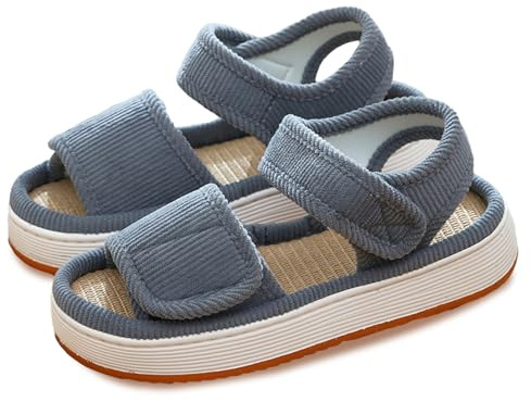 Sandalias Ajustables para Diabéticos Mujer, Zapatos de Casa Cómodas para Pies Hinchados, Suela Antideslizante de Goma, Forro de Lino Transpirable para Ancianos