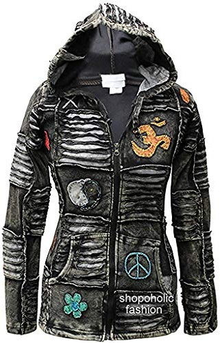 SHOPOHOLIC FASHION Women Goth Razor Cut Hoodie [XL] Black