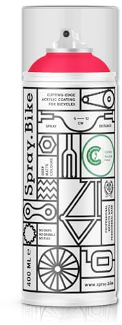 SPRAY.BIKE Fahrrad Lackspray - neonpink Matt (FLUO- Neon Pink) in 400 ml Spraydose - KEINE GRUNDIERUNG notwendig - Fahrrad Lack, Sprühlack, Acryllack, Lack Spray