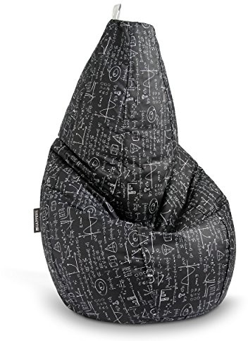 HAPPERS Puff Salón o Dormitorio Gigante Estampado School XXL con Relleno Incluido