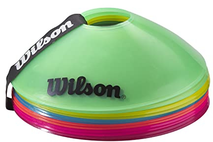 Wilson Tennis Marking Cones, Plastic, Orange/Green/Pink, 12 pcs.