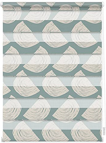 Lichtblick Doppelrollo Klemmfix ohne Bohren mit Motiv, Moving Rainbow - Grün, Blickdicht, Made in Germany, Klemmträger, Julia Schumacher 80 cm x 150 cm (B x L)