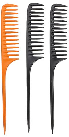 FRCOLOR 3PCS Tail Hair Comb Wide Tooth Rattail Comb Pointed Shampoo Teasing Hair for Styling for Women Men