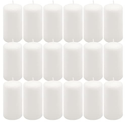 Stumpenkerze weiß Höhe 11,5 cm Ø 6 cm lange Brenndauer Rund-Kerze Säulenkerzen Kerzen-Deko Tafelkerzen Weihnachts-Kerzen Hochzeits-Deko (18)