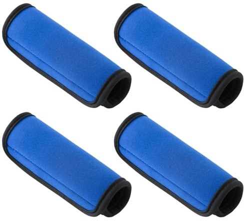 4 fundas para asa de equipaje, identificadores de equipaje de neopreno para maletas, cubierta de protección de asa, funda de asa de carrito (azul)