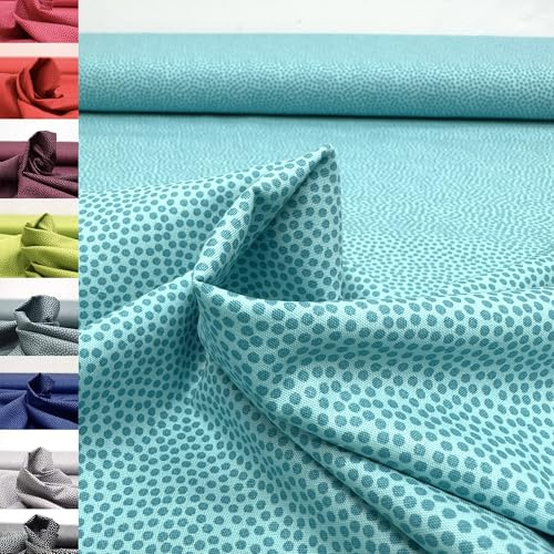 MAGAM-Stoffe Keno Tupfen Baumwollstoff Oeko-Tex Meterware 50cm (13. Türkis)