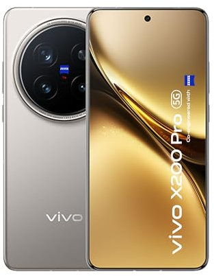 vivo X200 Pro 5G Smartphone, 16GB RAM+512GB ROM, 6,78 Zoll ZEISS Master Farbdisplay, 120 Hz, 50MP ZEISS-Hauptkamera, 200MP ZEISS APO Tele-Kamera, 5.200 mAh Akku, IP68+IP69, 3 Jahre Herstellergarantie