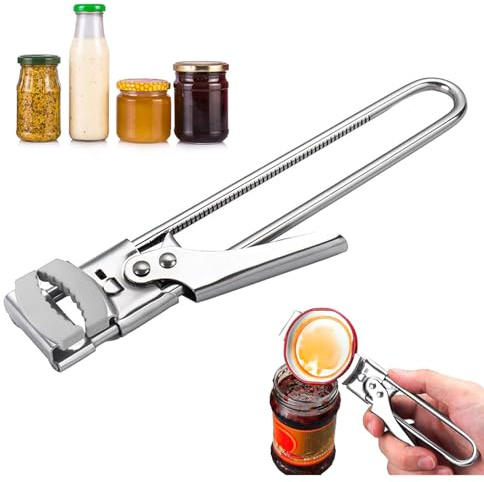 Apriscatole a Mano, Apriscatole a Mano in Acciaio Inox,Apribarattoli Regolabile Apriscatole Manuale,Apri Barattoli Antiscivolo per Ristorante Cucina Artrite Anziani Apri Barattoli
