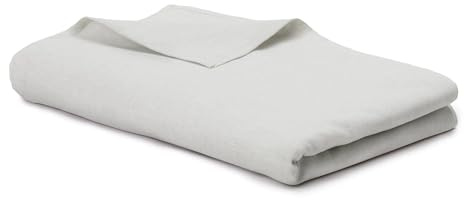 URBANARA Tolosa Bettlaken 275x275 cm I 50% Leinen & 50% Baumwolle I Nachhaltiges Halbleinen Betttuch Made in Portugal Oeko Tex Zertifiziert I Ohne Gummizug (180-200x200 cm Matratze) - Naturweiß