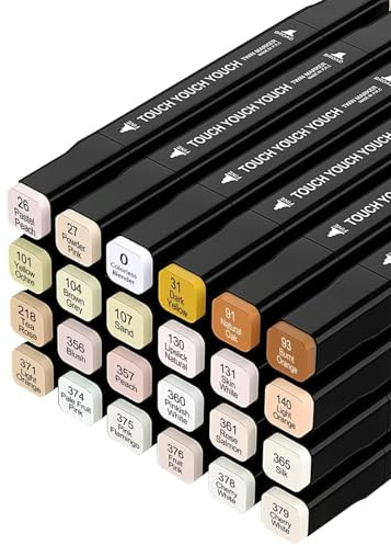 Pontedinvoy Hautfarbenmarker, 24 Farben, geeignet zum Malen von Hautfarben von Charakteren