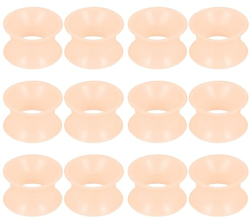 Kridzisw 20mm Flesh Skin Silicone Gauges Tunnels Plug Earring for Ear Rubber Soft Hide Gauges Tunnel Earring Flexible Plastic Gauge Tunnels Retainer Stretching Kit Women Men 25/32 inch