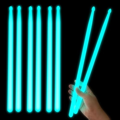 8 baquetas luminosas de 5 A, baquetas luminosas, baquetas iluminadas, baquetas luminosas, baquetas luminosas, piezas fluorescentes para eventos nocturnos (azul)