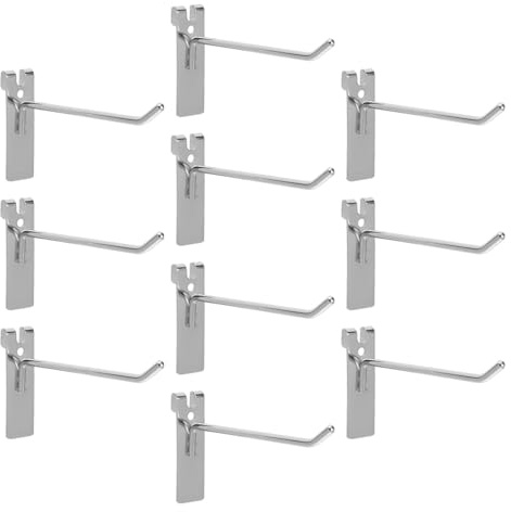 TOPPERFUN 10 Pièces Crochet pour Planche Perforée, Crochets Métalliques pour Étagères, Fer Argenté, pour Articles Cuisine et Outils, Supermarché et Garage
