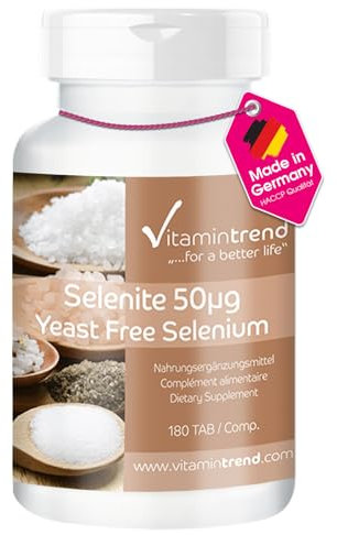 Vitamintrend Selenit 50µg, 180 Tabletten, Natriumselenit, Nahrungsergänzungsmittel vegan ohne Magnesiumstearat, in Deutschland hergestellt