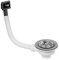 McAlpine BWSTOFRS Basket Strainer Waste Rectangular Overflow, White/Chrome