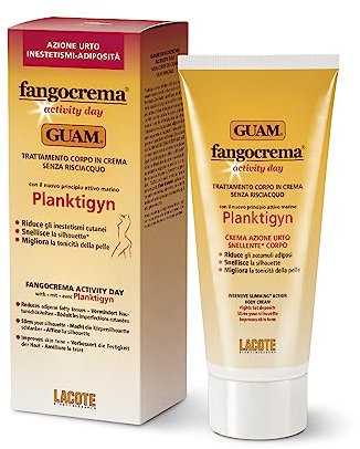 Guam, Fangocrema Activity Day, Körperbehandlung in Creme ohne Ausspülen mit Stoßwirkung gegen Unebenheiten und Fettdepots, mit marinem Wirkstoff Planktigym, 200 ml Packung