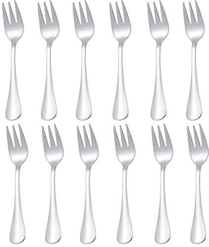 QUCHER 12 pezzi Forchetta per torta, Forchette per dessert Set in acciaio inox