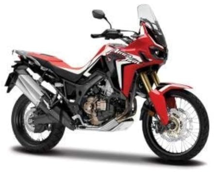Maisto M34007-16910 - Moto Honda African Twin, in scala 1:18, da collezione, colore: rosso