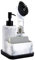 zccz Dispensador de Jabón Cocina con Portaestropajos, Dosificador Jabón Cocina, Guarda Estropajos Fregadero con Soporte para Cepillos, Organizador 3 en 1 para Fregadero, Blanco