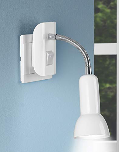 Trango LED Steckerleuchte 11-058 *ANNA* Wandleuchte, Leselampe, Küchenlampe, Nachtlicht in Weiß matt inkl. 1x 5 Watt E14 LED Leuchtmittel 3000K warmweiß, Wandlampe, Küchenlampe, Steckerlampe